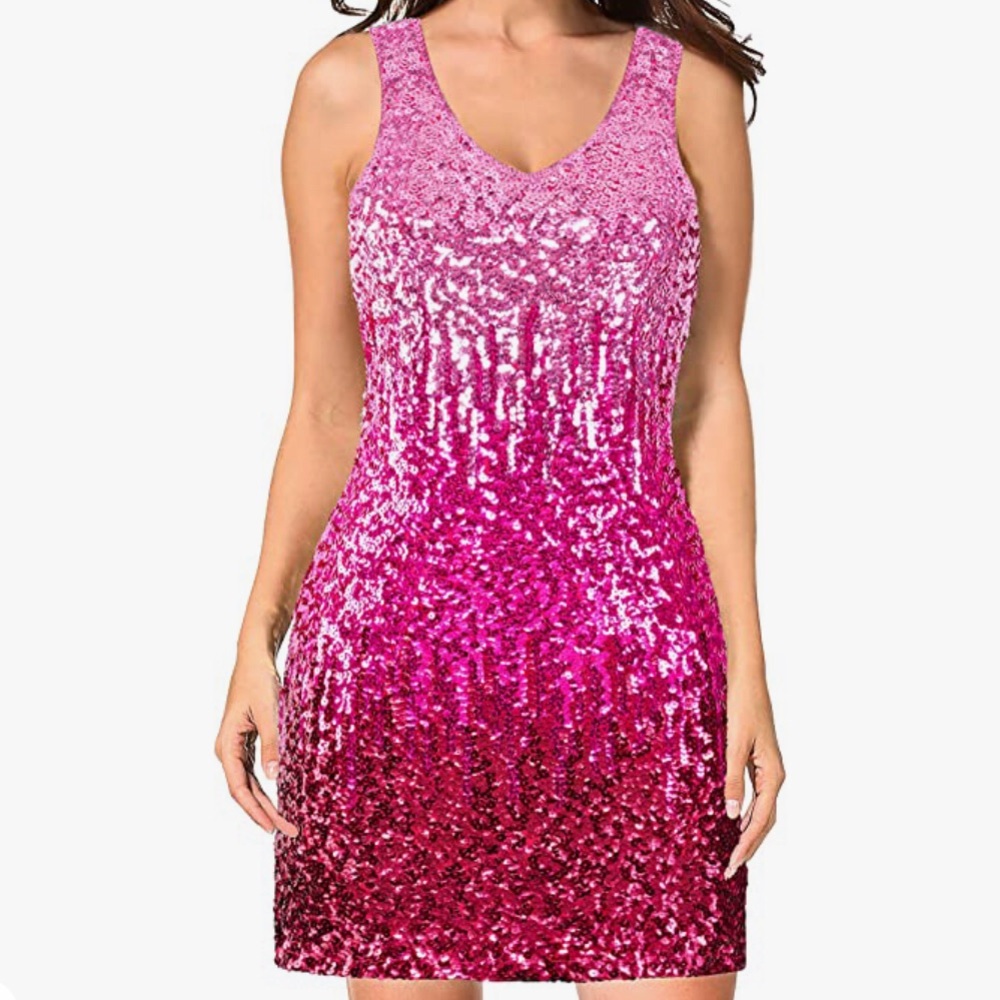 Pink SEQUIN DRESS! Worn once like new